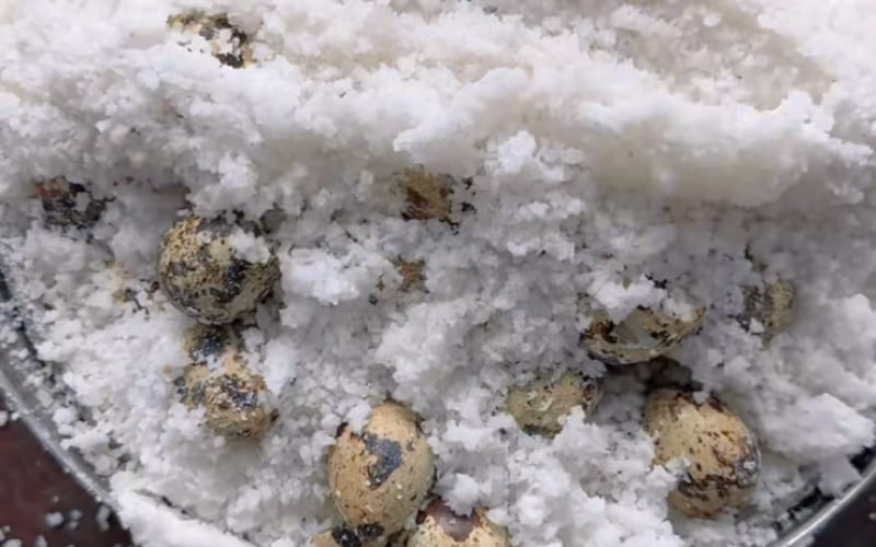 trứng cút ủ muối