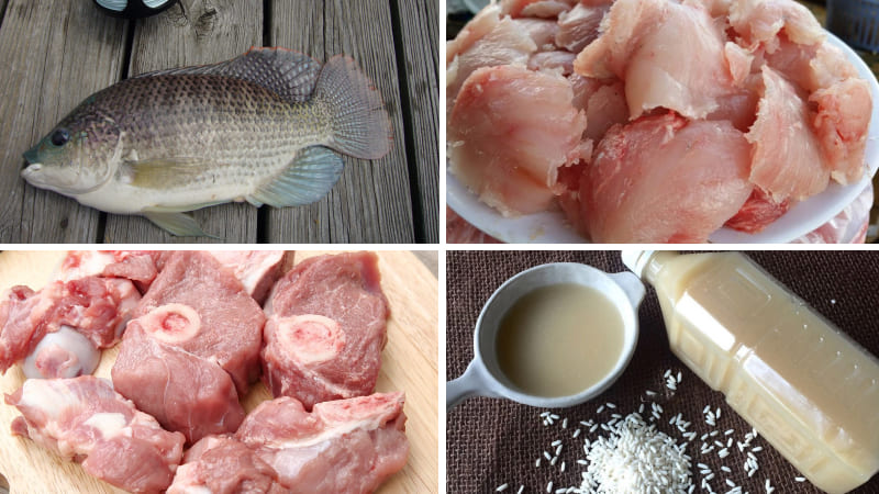 Nguyên liệu làm bún cá cay hải phòng Nguyên liệu làm bún cá cay hải phòng