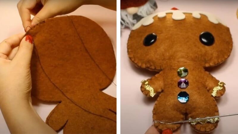 Người bánh gừng Noel bằng vải nỉ