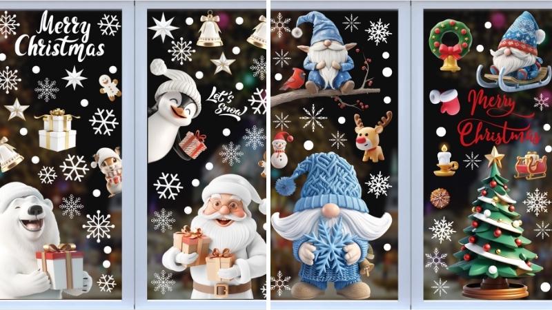 Mẫu trang trí cửa kính Noel 4