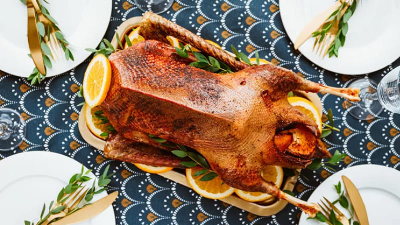 ngỗng nướng Giáng sinh da giòn ngỗng nướng Giáng sinh da giòn