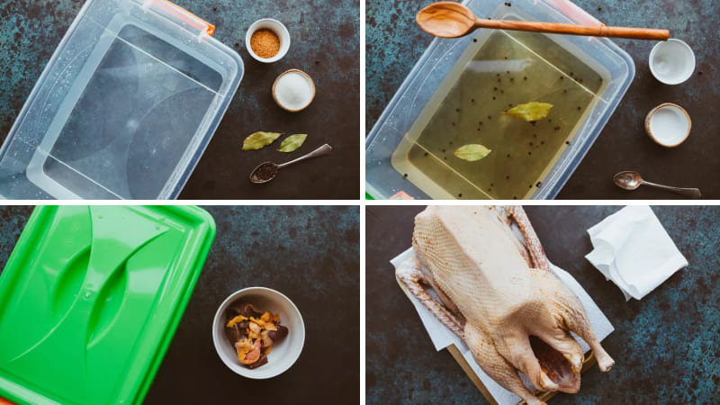 Bước 1: Ngâm thịt ngỗng Bước 1: Ngâm thịt ngỗng