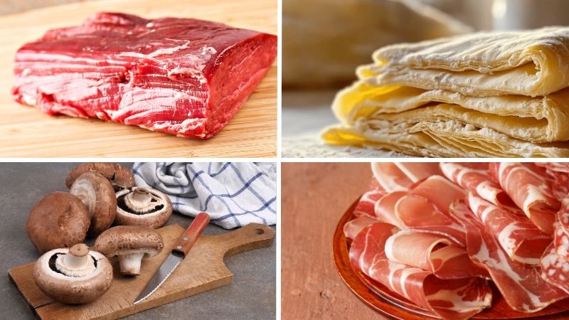 Chuẩn bị nguyên liệu làm bò Wellington