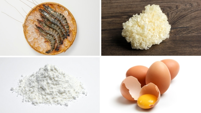 Nguyên liệu làm món súp hải sản nấm tuyết Nguyên liệu làm món súp hải sản nấm tuyết