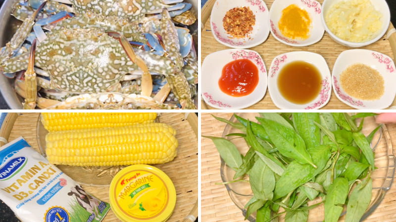 Nguyên liệu làm ghẹ sốt bơ tỏi