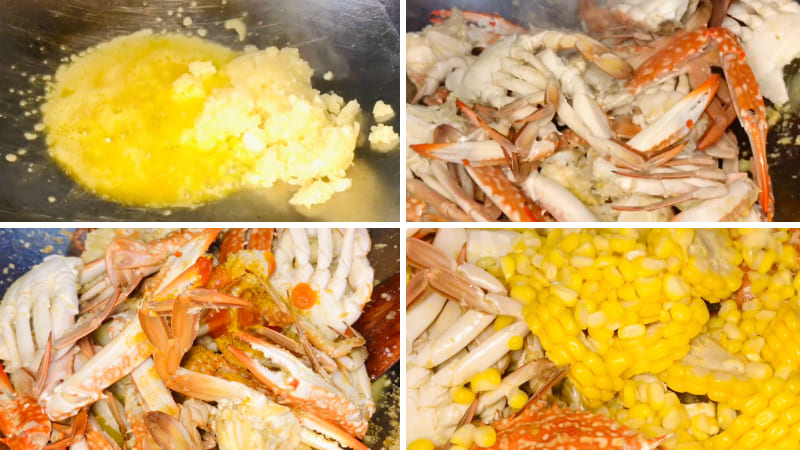 Bước 2: Rang ghẹ