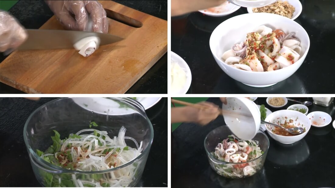 Bước 4: Pha nước trộn gỏi (nước mắm chua ngọt kiểu Thái)