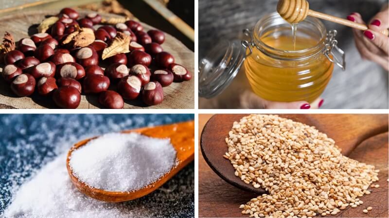 Nguyên liệu làm hạt dẻ nướng ngào mật ong