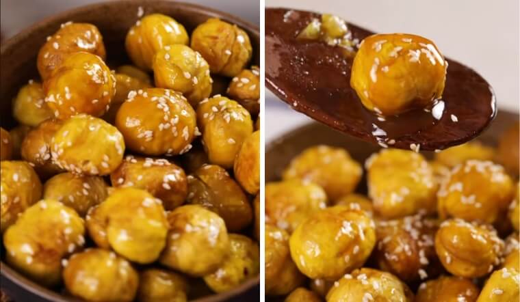 Công thức làm hạt dẻ nướng ngào mật ong siêu đơn giản để nhâm nhi