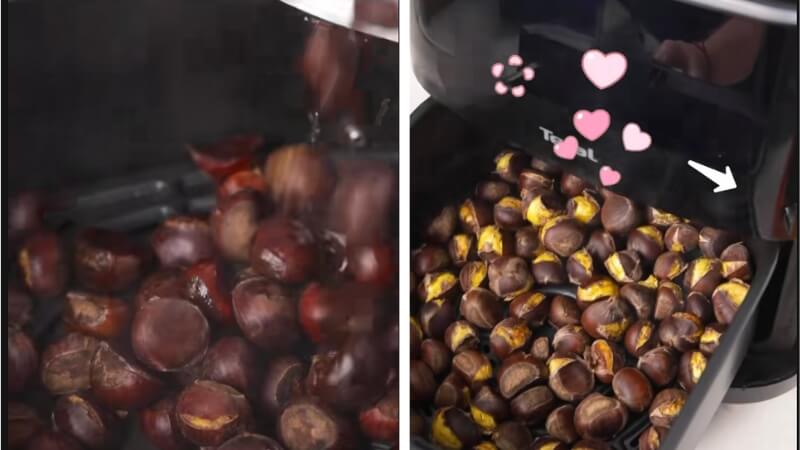 Nướng hạt dẻ bằng nồi chiên không dầu