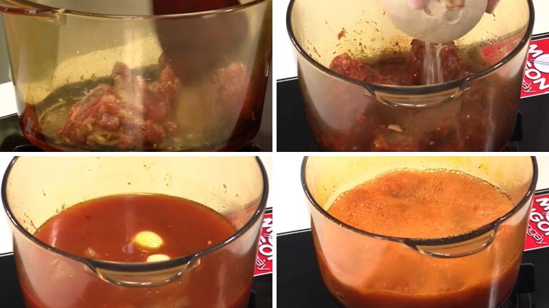 Xào và hầm mềm sườn bò