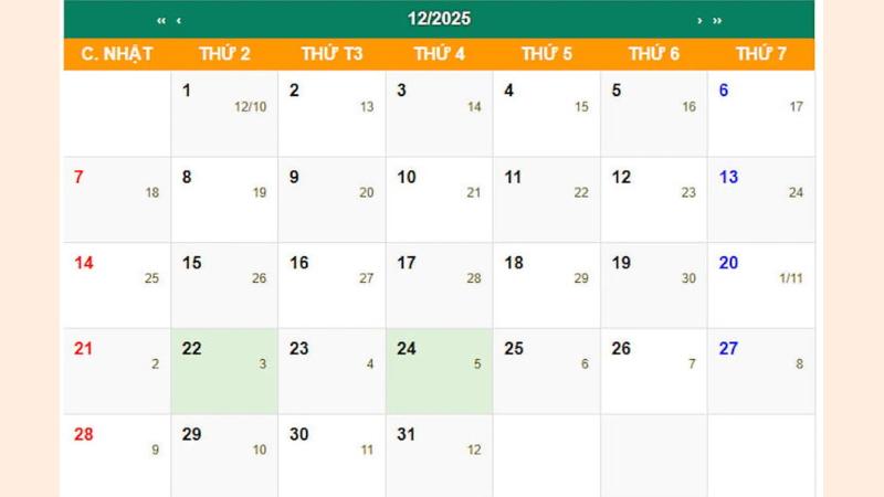 Ngày tốt khai trương tháng 12 theo Dương lịch
