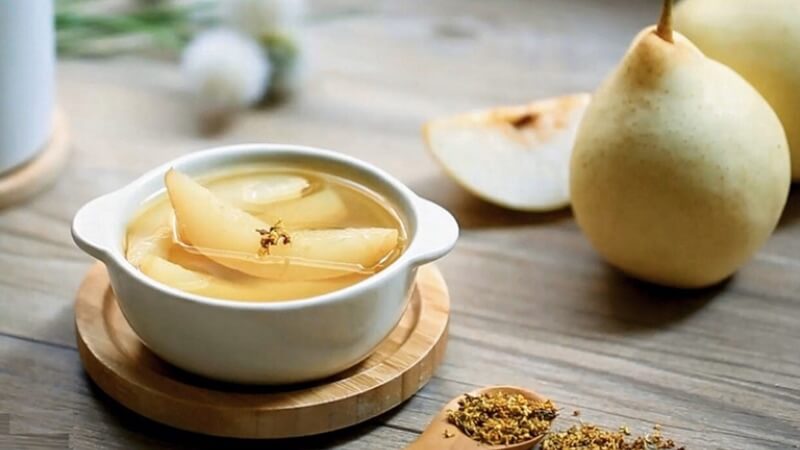 Nước lê hấp đường phèn Nước lê hấp đường phèn