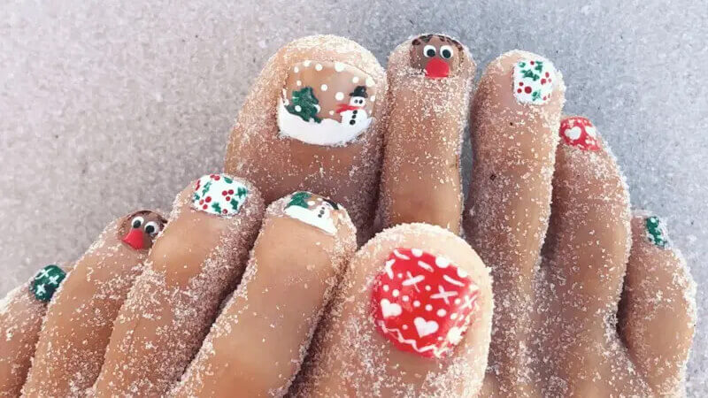 Mẫu nail Giáng sinh bàn chân số 1