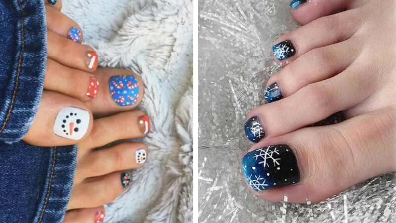 Mẫu nail Giáng sinh bàn chân số 10