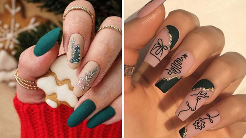 Mẫu nail cây thông Giáng sinh số 9