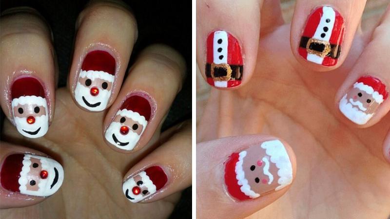 Mẫu nail ông già Giáng sinh số 8
