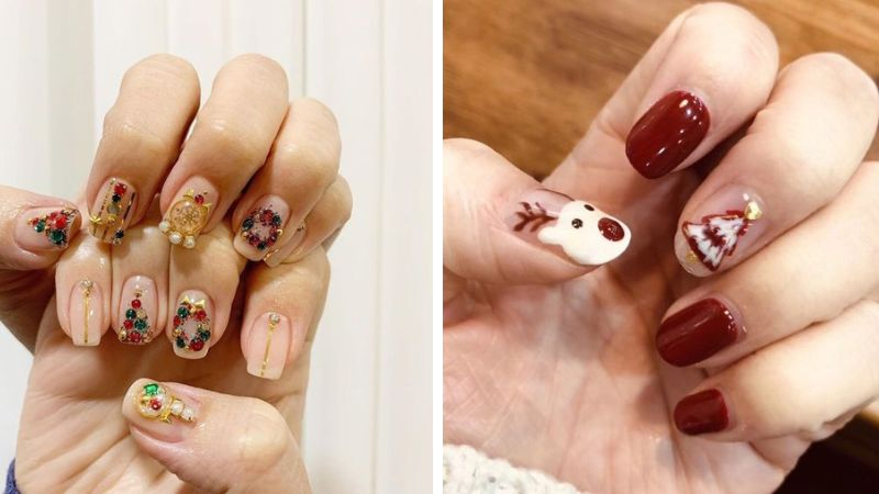 Mẫu nail cây thông Giáng sinh số 6