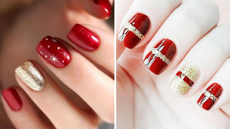 Mẫu nail Giáng sinh màu đỏ số 9