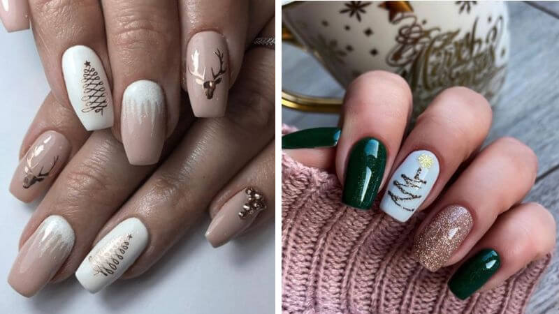 Mẫu nail cây thông Giáng sinh số 5