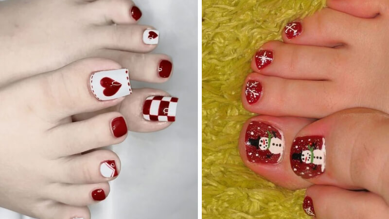 Mẫu nail Giáng sinh bàn chân số 9