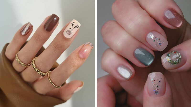 Mẫu nail Giáng sinh đơn giản số 6