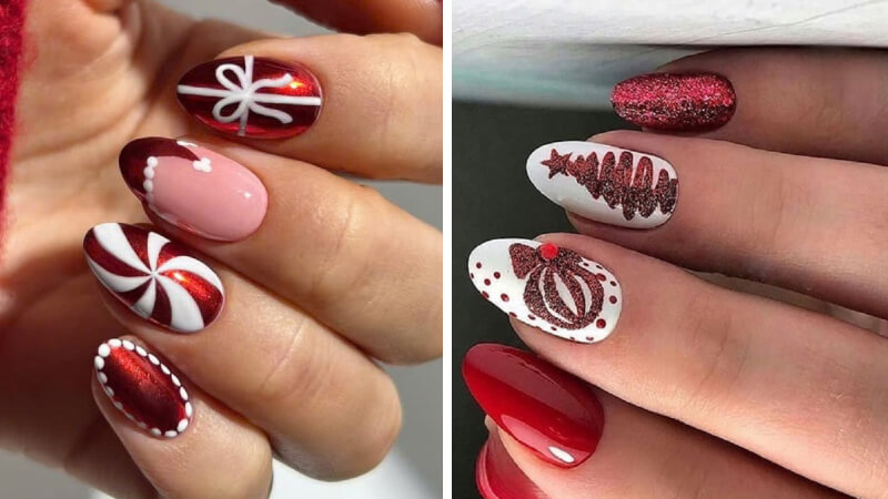 Mẫu nail Giáng sinh màu đỏ số 5
