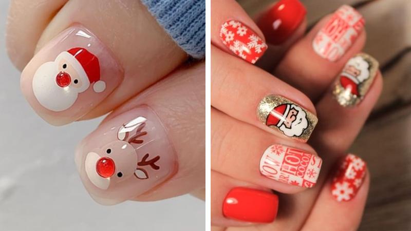 Mẫu nail ông già Giáng sinh số 2