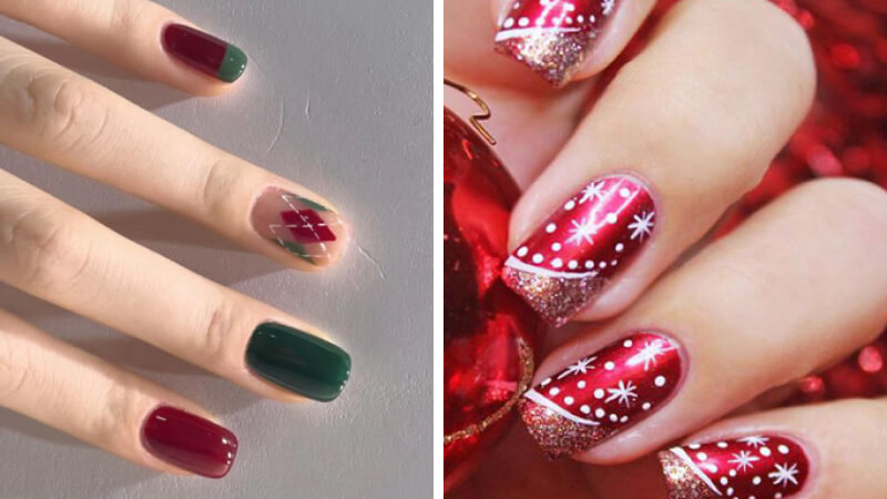 Mẫu nail Giáng sinh màu đỏ số 10