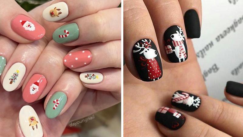 Mẫu nail Giáng sinh họa tiết tuần lộc số 2