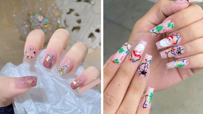 Mẫu nail cây thông Giáng sinh số 8