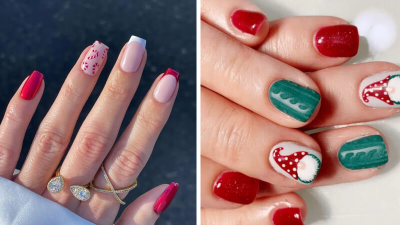 Mẫu nail Giáng sinh màu đỏ số 1