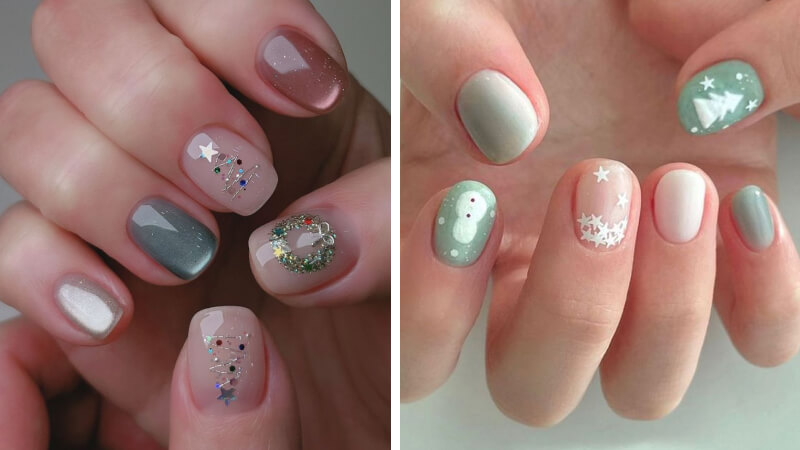 Mẫu nail Giáng sinh đơn giản số 1