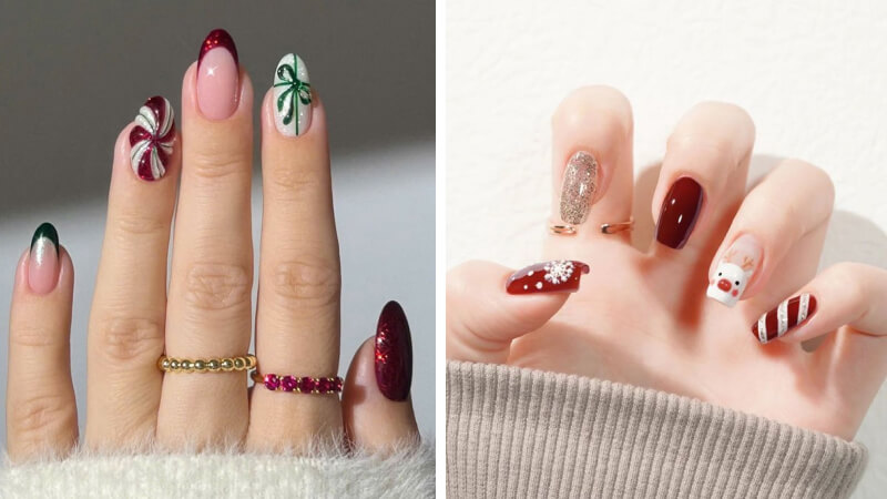 Mẫu nail Giáng sinh sang trọng số 6