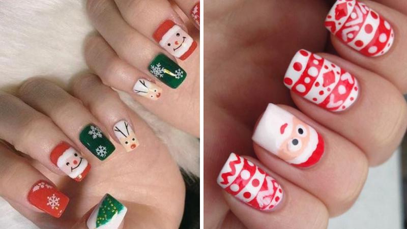 Mẫu nail ông già Giáng sinh số 7