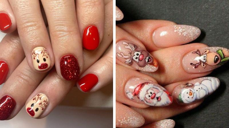 Mẫu nail Giáng sinh họa tiết tuần lộc số 10