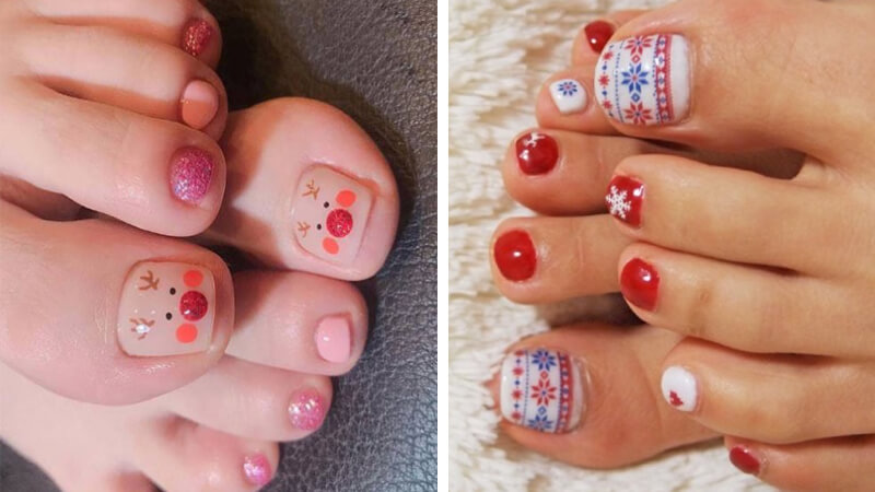 Mẫu nail Giáng sinh bàn chân số 4