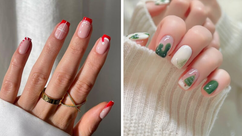 Mẫu nail Giáng sinh đơn giản số 7