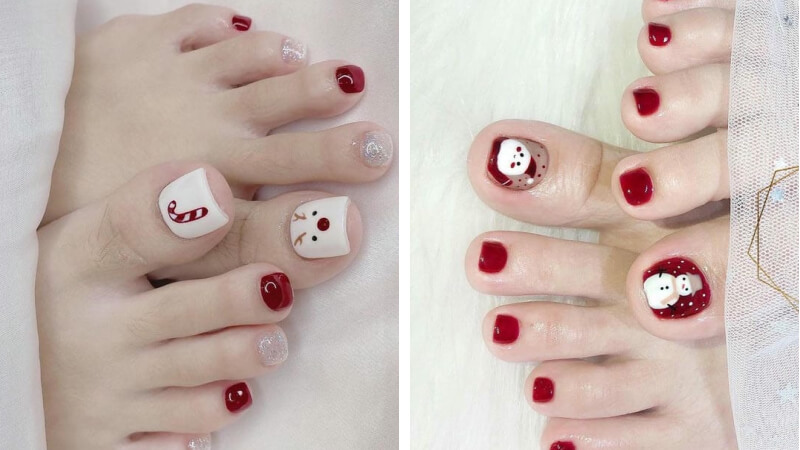 Mẫu nail Giáng sinh bàn chân số 3