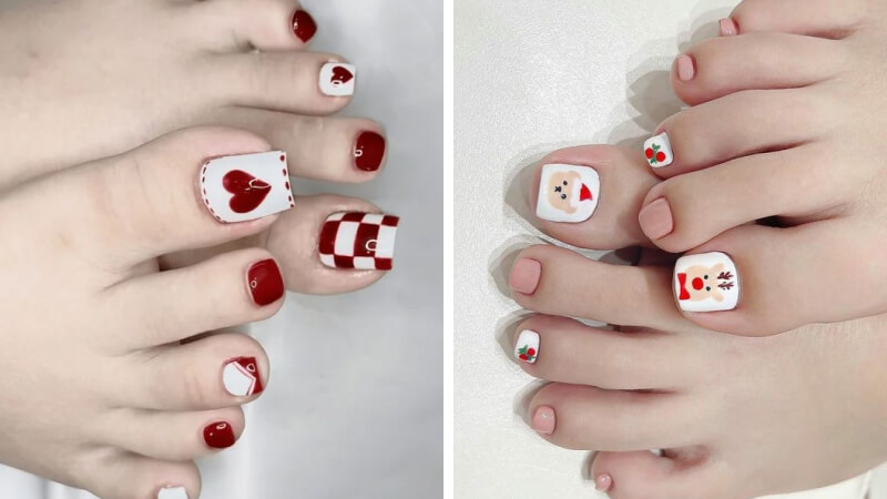 Mẫu nail Giáng sinh bàn chân số 2