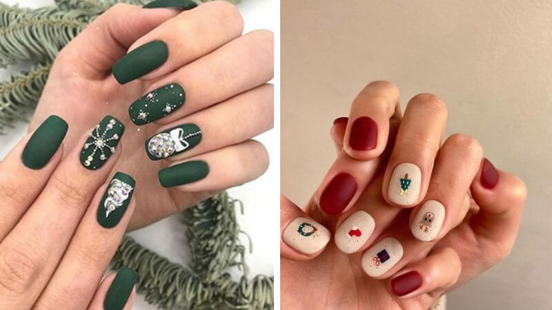 Mẫu nail cây thông Giáng sinh số 4