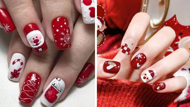 Mẫu nail ông già Giáng sinh số 10