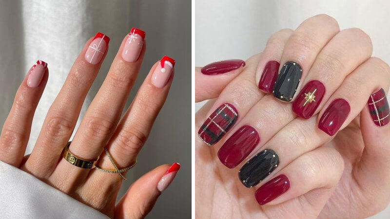 Mẫu nail Giáng sinh màu đỏ số 7