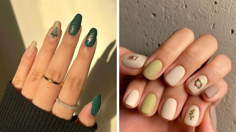 Mẫu nail cây thông Giáng sinh số 7