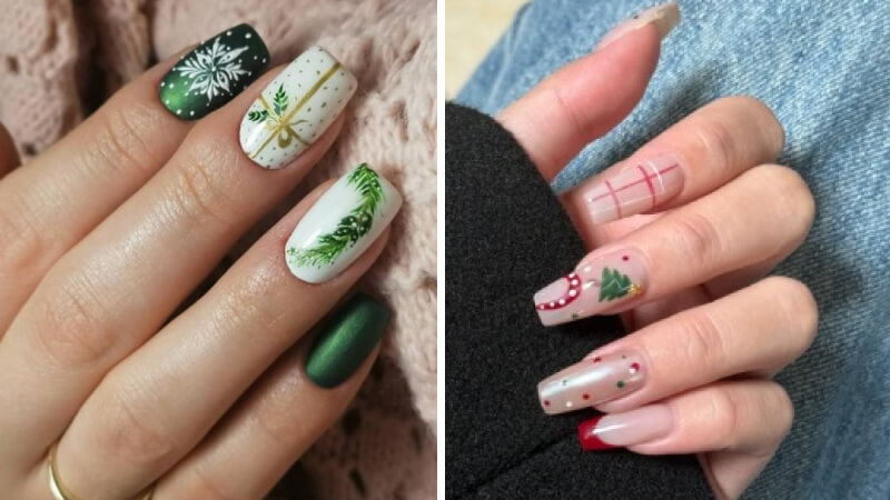 Mẫu nail Giáng sinh sang trọng số 8v