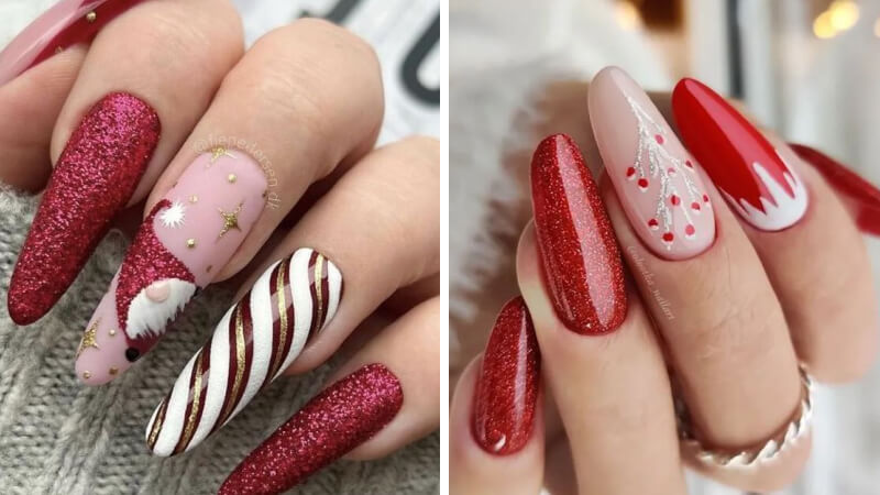 Mẫu nail Giáng sinh sang trọng số 5