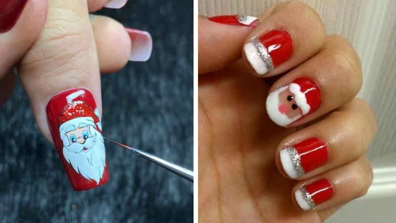 Mẫu nail ông già Giáng sinh số 9