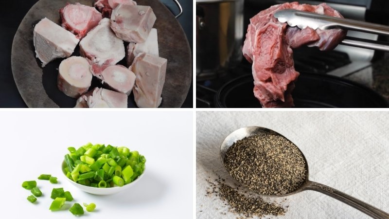 Nguyên liệu làm món súp xương bò Hàn Quốc
