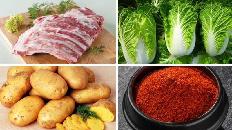 Nguyên liệu nấu canh khoai tây hay canh xương heo