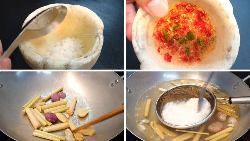 Làm muối chấm và lọc mẻ